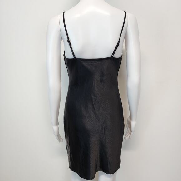 Endless Rose Satin Cowl Neck Mini Slip Dress Size XS Black Y2K Sexy Evening LBD - Picture 5 of 16